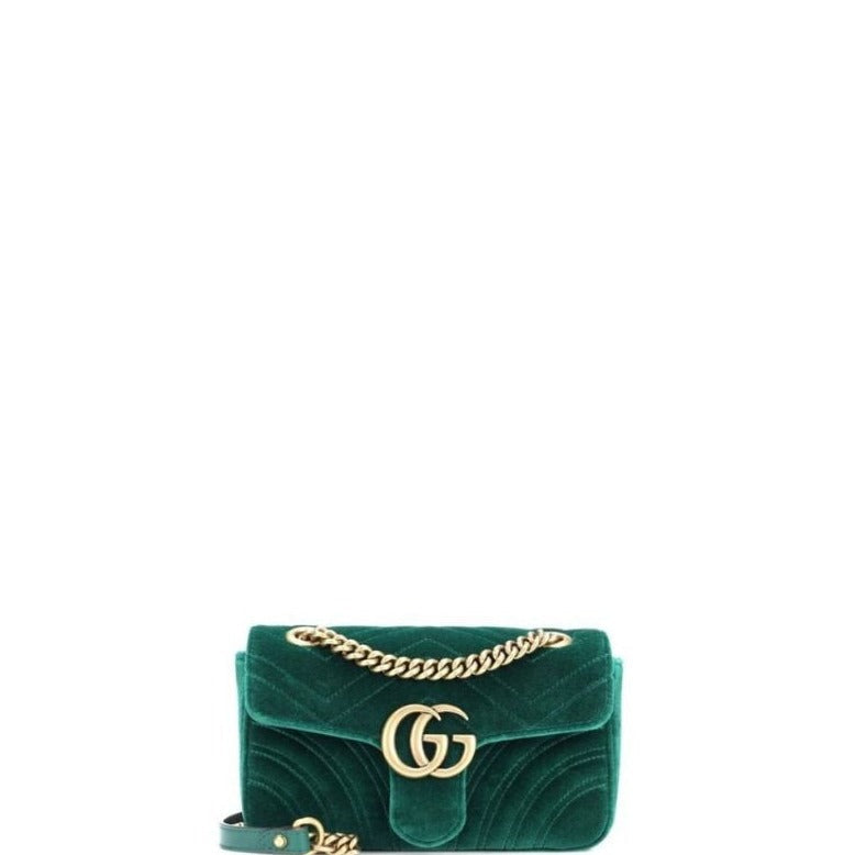 Sneakerhill - Marmont Shoulder Bag Green Velvet - sneakerhillcom