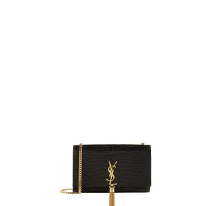 Sneakerhill - Medium Kate  Tassel Croc Bag With Chain Black - sneakerhillcom