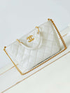 Sneakerhill - Small Hobo Bag Shiny lambskin White