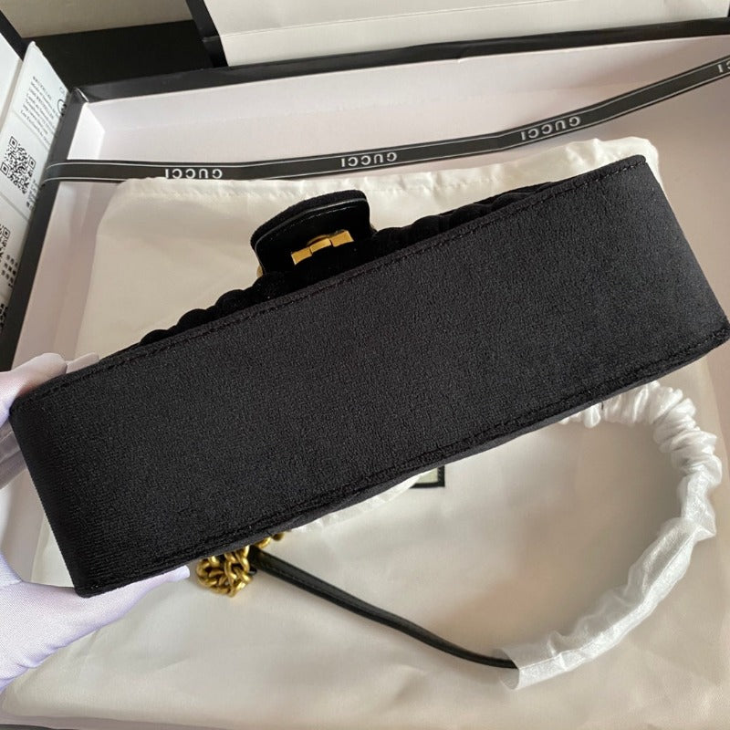 Sneakerhill - Marmont Shoulder Bag Black Velvet - sneakerhillcom