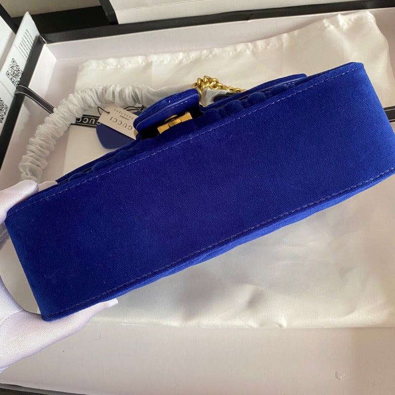 Sneakerhill - Marmont Shoulder Bag Blue Velvet - sneakerhillcom