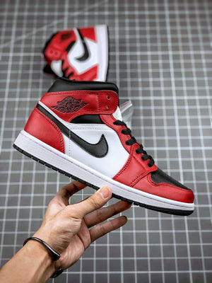 Custom Air Jordan 1 Mid “Gym Red” 554724-069 sneakerhypes