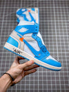 Custom Air Jordan 1 Retro High OG 'UNC' University Blue x OFF-W sneakerhypes