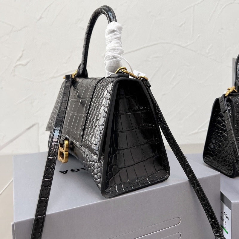 Sneakerhill - Handbag Crocodile Embossed Black - sneakerhillcom