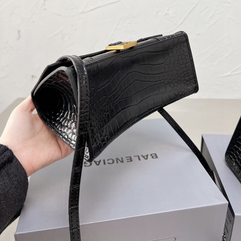 Sneakerhill - Handbag Crocodile Embossed Black - sneakerhillcom