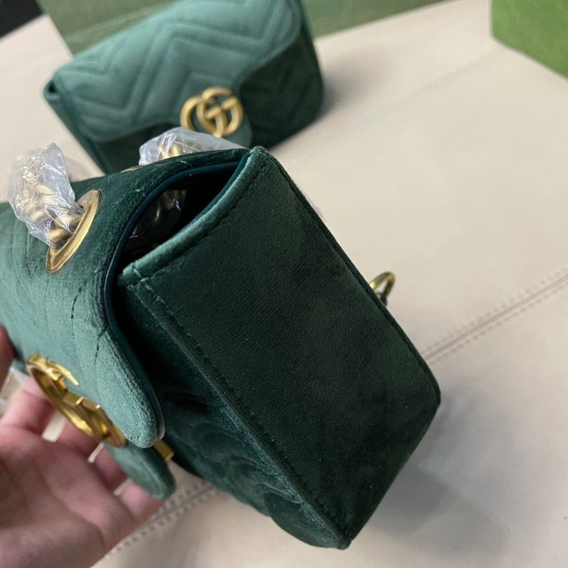 Sneakerhill - Marmont Shoulder Bag Green Velvet - sneakerhillcom