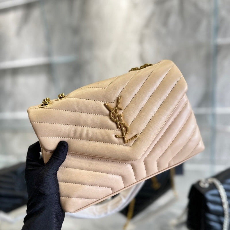 Sneakerhill - Small Loulou Shoulder Bag Beige - sneakerhillcom