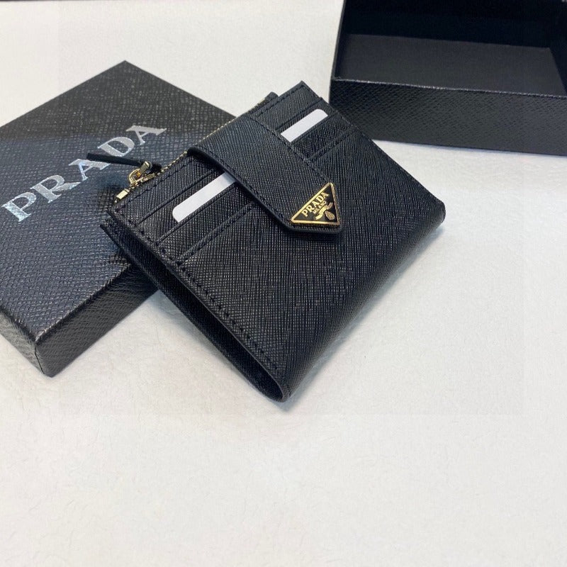 Sneakerhill - Logo-Plaque Saffiano Wallet Black - sneakerhillcom