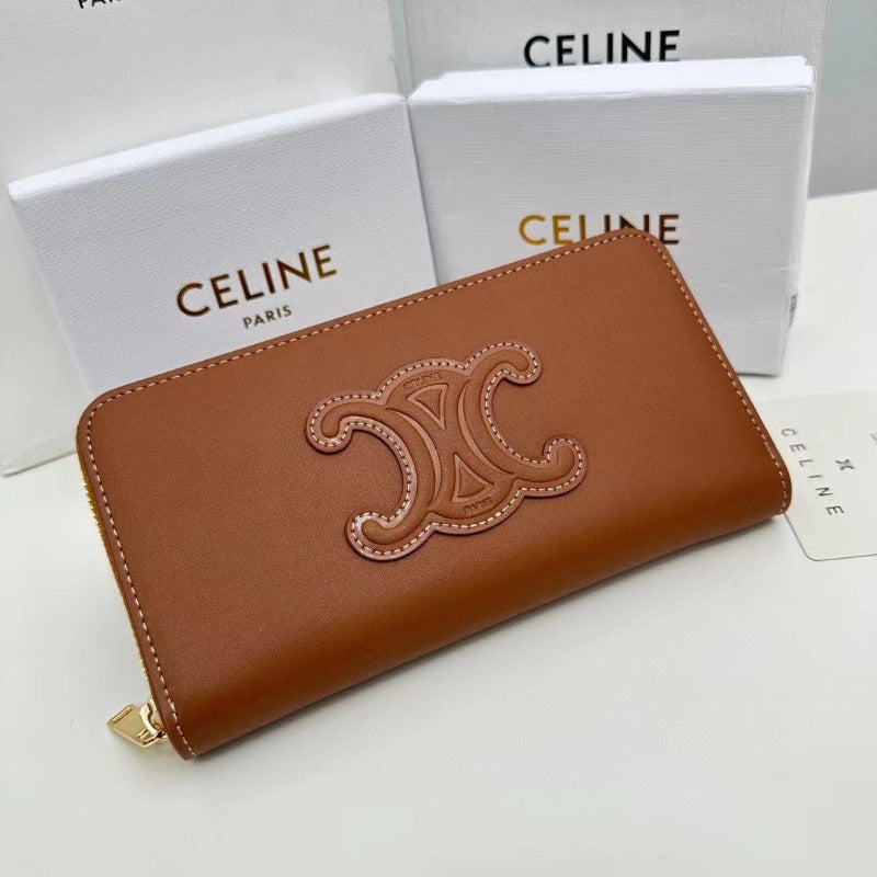 Sneakerhill - Triomphe Logo Long Wallet Brown - sneakerhillcom