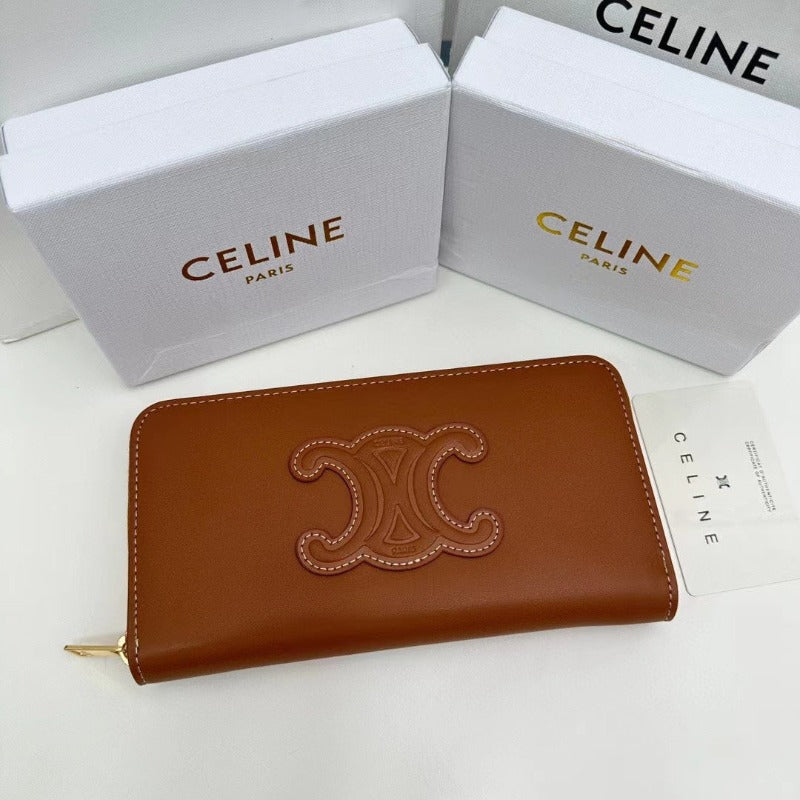 Sneakerhill - Triomphe Logo Long Wallet Brown - sneakerhillcom