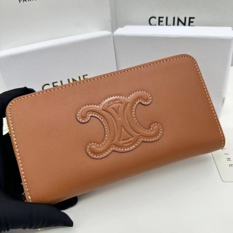 Sneakerhill - Triomphe Logo Long Wallet Brown - sneakerhillcom