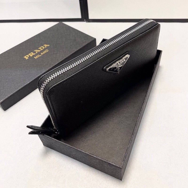 Sneakerhill - Saffiano Leather Long Wallet Black - sneakerhillcom