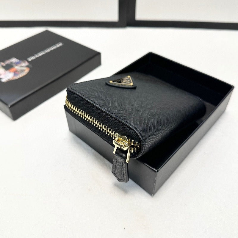 Sneakerhill - Saffiano Leather Small Wallet Black - sneakerhillcom