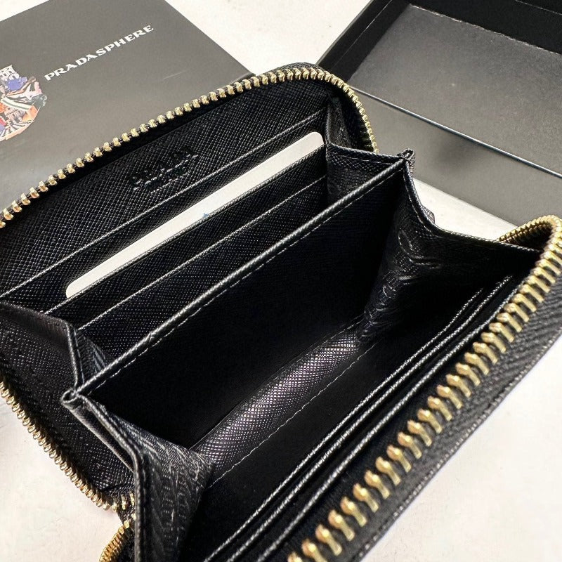 Sneakerhill - Saffiano Leather Small Wallet Black - sneakerhillcom