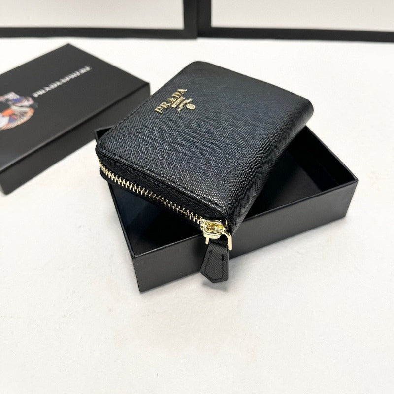 Sneakerhill - Saffiano Leather Small Wallet Black - sneakerhillcom