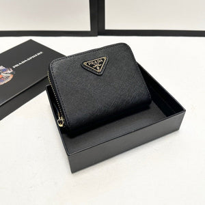 Sneakerhill - Saffiano Leather Small Wallet Black - sneakerhillcom