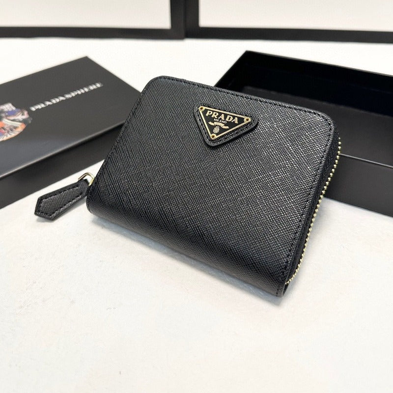 Sneakerhill - Saffiano Leather Small Wallet Black - sneakerhillcom