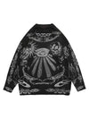 Sneakerhill Skull Print Distressed Sweater - 1002 - sneakerhillcom