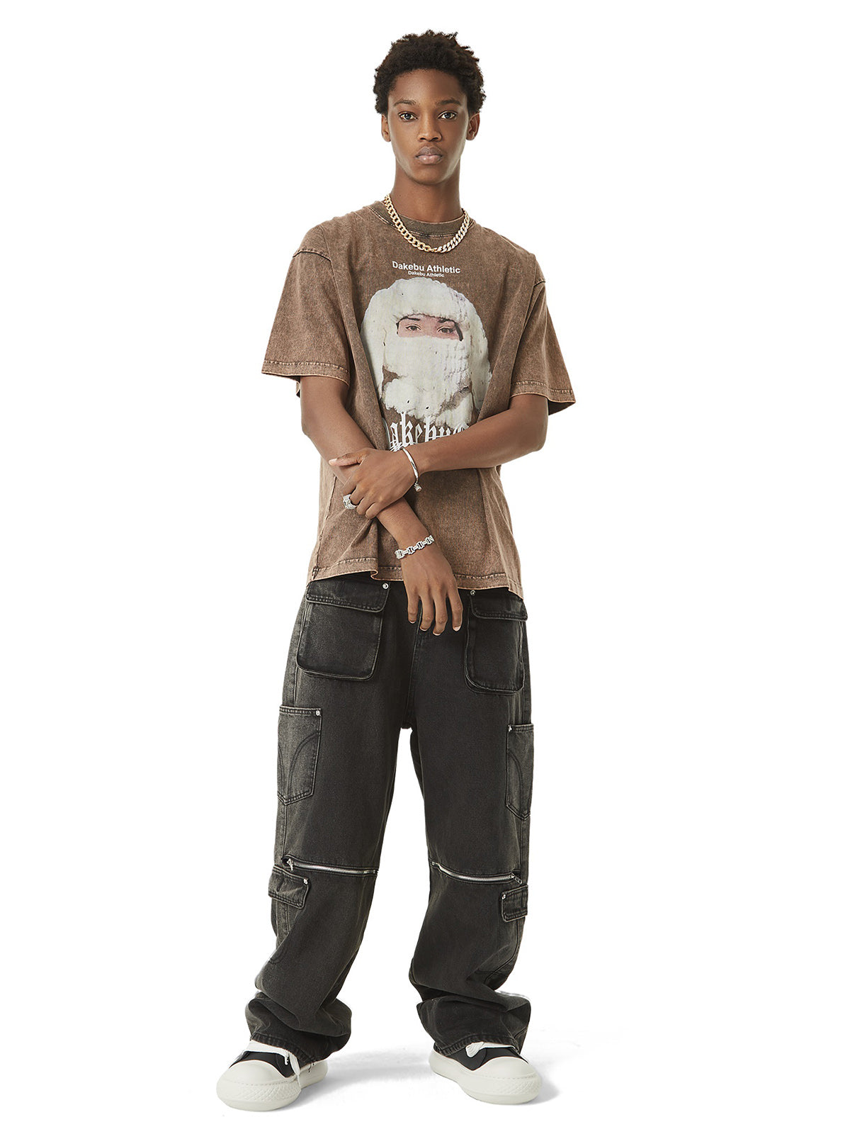 Sneakerhill Multi-pocket Zipper Design Washed Hip-Hop Jeans - 2112 - sneakerhillcom