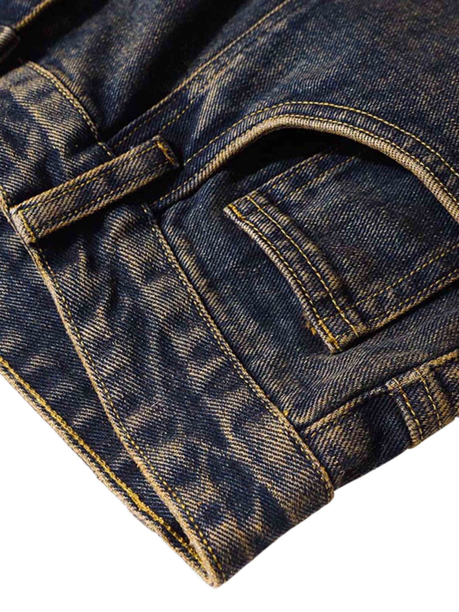 Sneakerhill Washed And Distressed Multi-pocket Jeans - 1698 SP230918L70U