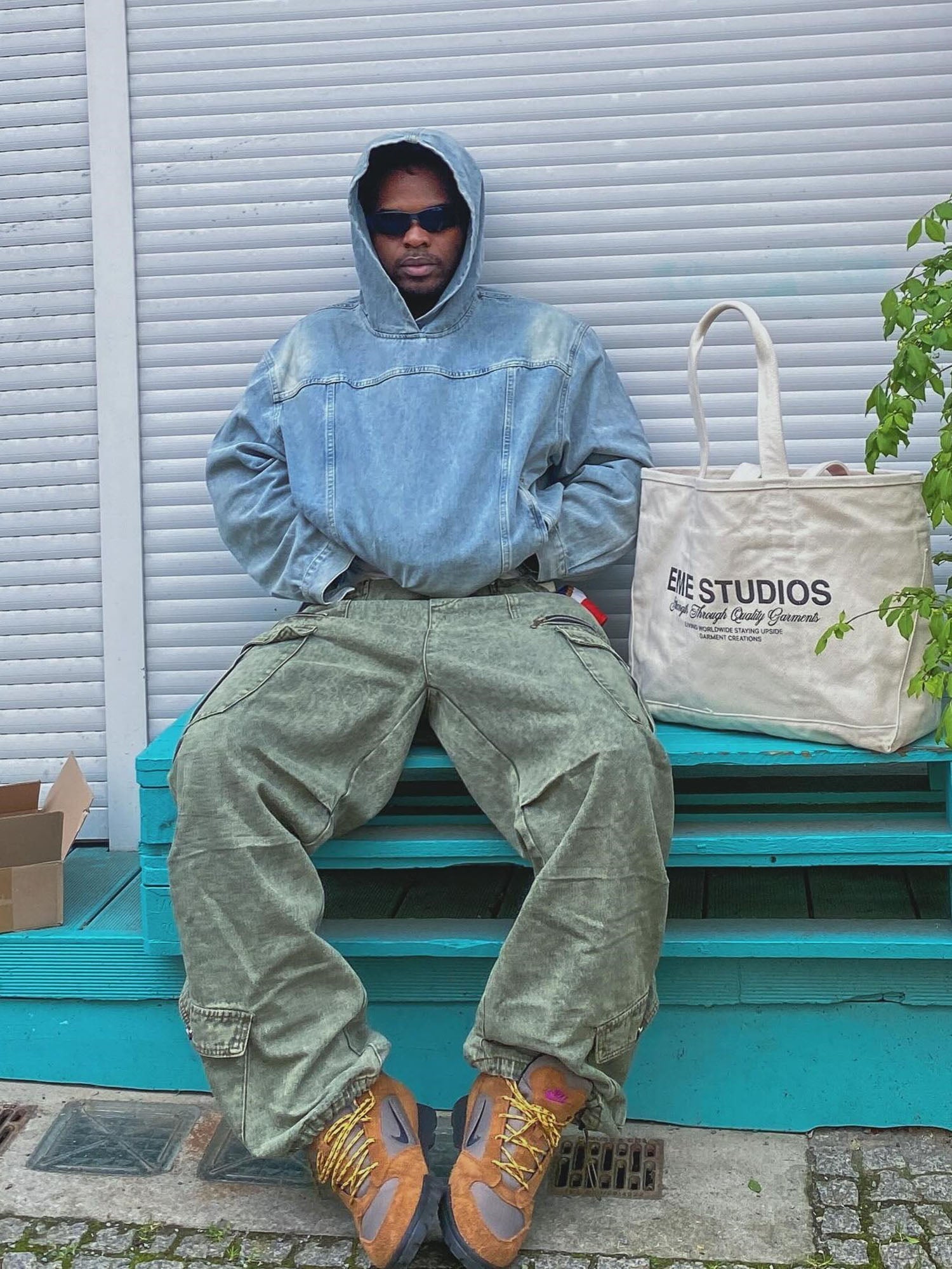 Sneakerhill High Street Washed And Worn Denim Hoodie - 1464 SP230217MYUE