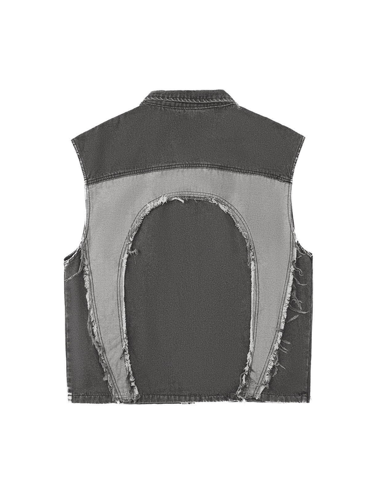 Sneakerhill Contrast Denim Heart Stitching Street Rap Vest - 2062 SP2406050Q73