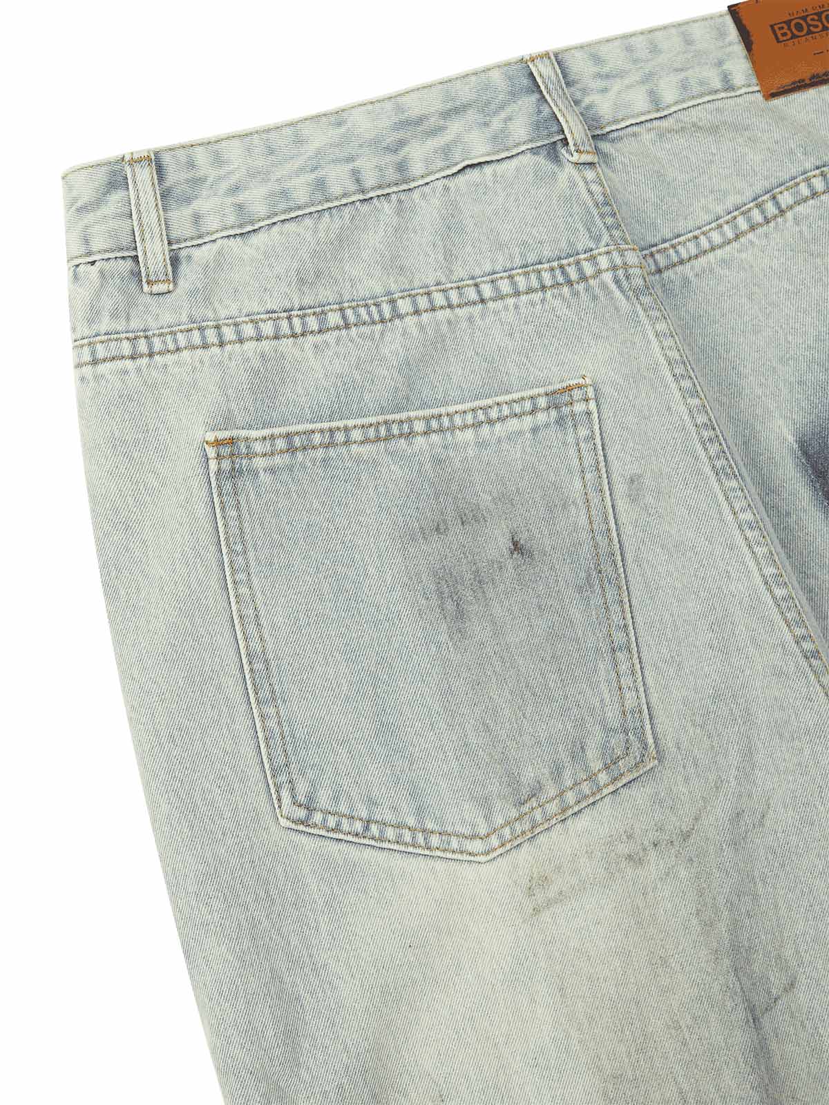 Sneakerhill Retro Washed Reverse Design Hip-Hop Jeans - sneakerhillcom