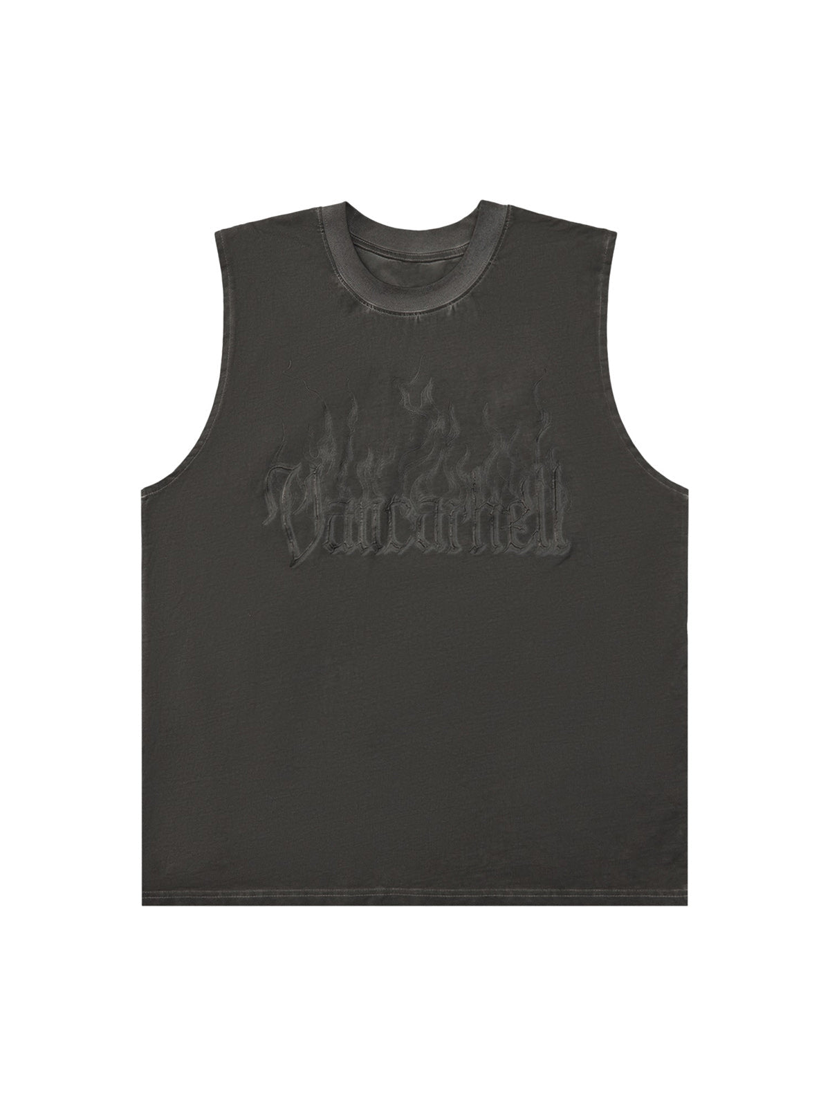 Sneakerhill Washed Flame Letters Street Rap Vest SP240604NMJV