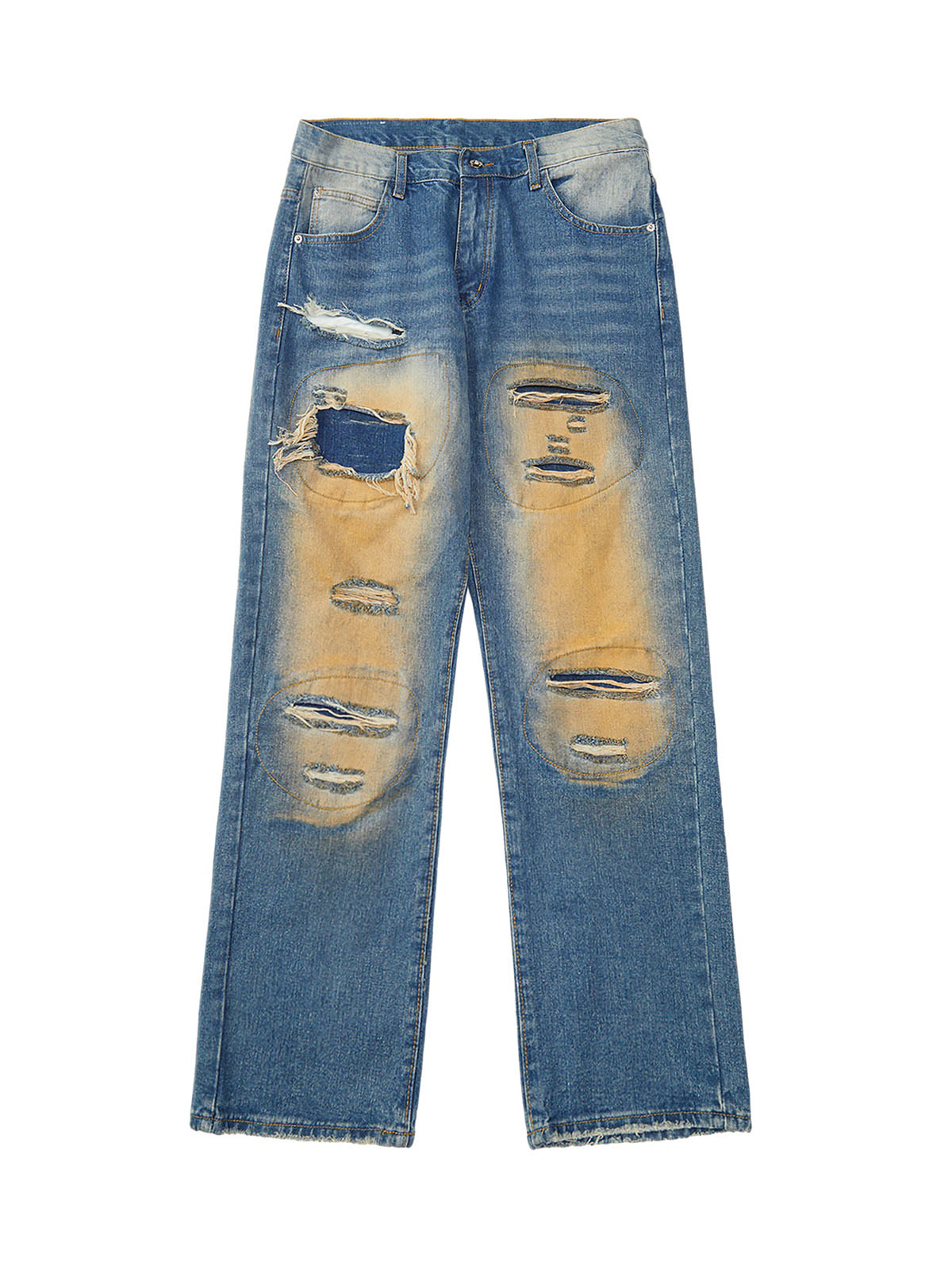 Sneakerhill High Street Washed Spray Paint Ripped Jeans - sneakerhillcom