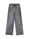 Sneakerhill Appliqued Butterfly Embroidered Jeans SP2308103769