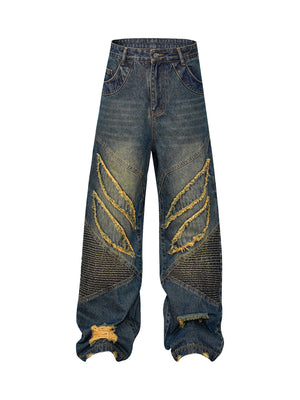 Sneakerhill American High Street Washed Distressed Jeans - sneakerhillcom