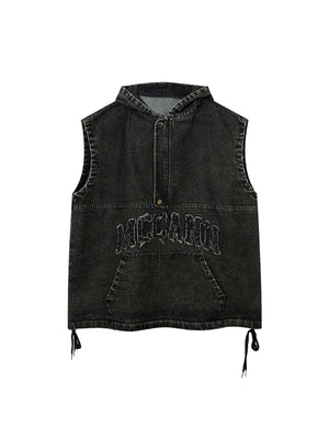 Sneakerhill Washed Distressed Denim Vest - 2157