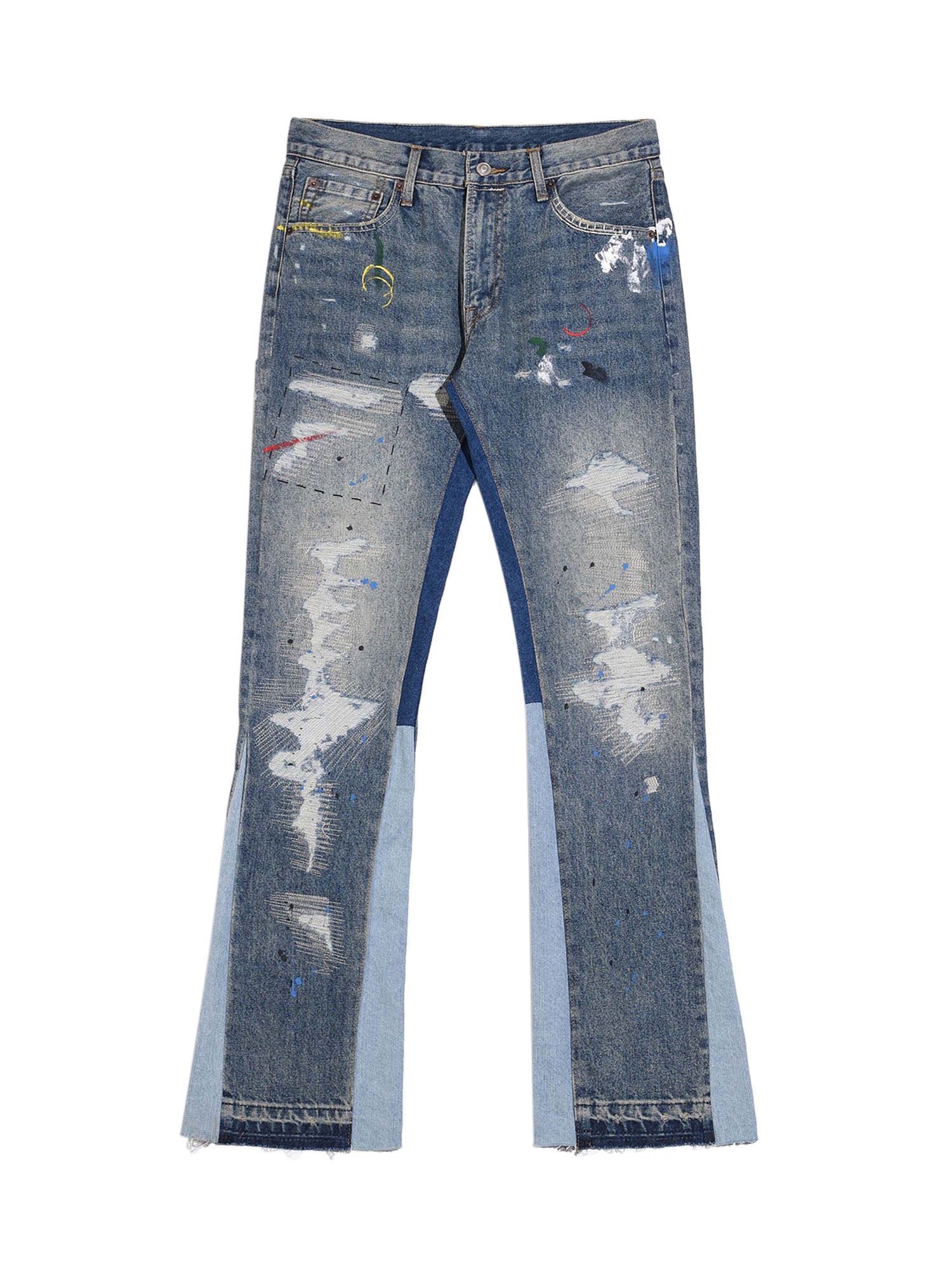 Sneakerhill Splashing Ink Patchwork Jeans SP220617N6SV