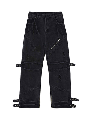 Hip-hop Retro Wash Old Punk Denim Pants-1456 SP221219SI04