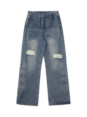 Sneakerhill High Street Washed Ripped Jeans - sneakerhillcom