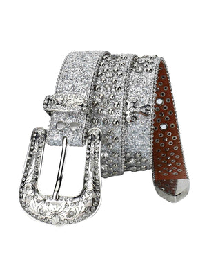 Sneakerhill Studded Rhinestone Belt-1797