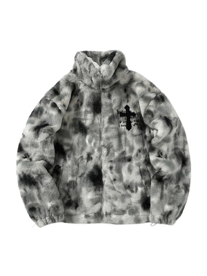 Sneakerhill Plush Cross Embroidered Lambswool Jacket - 1558 SP221209I2DR