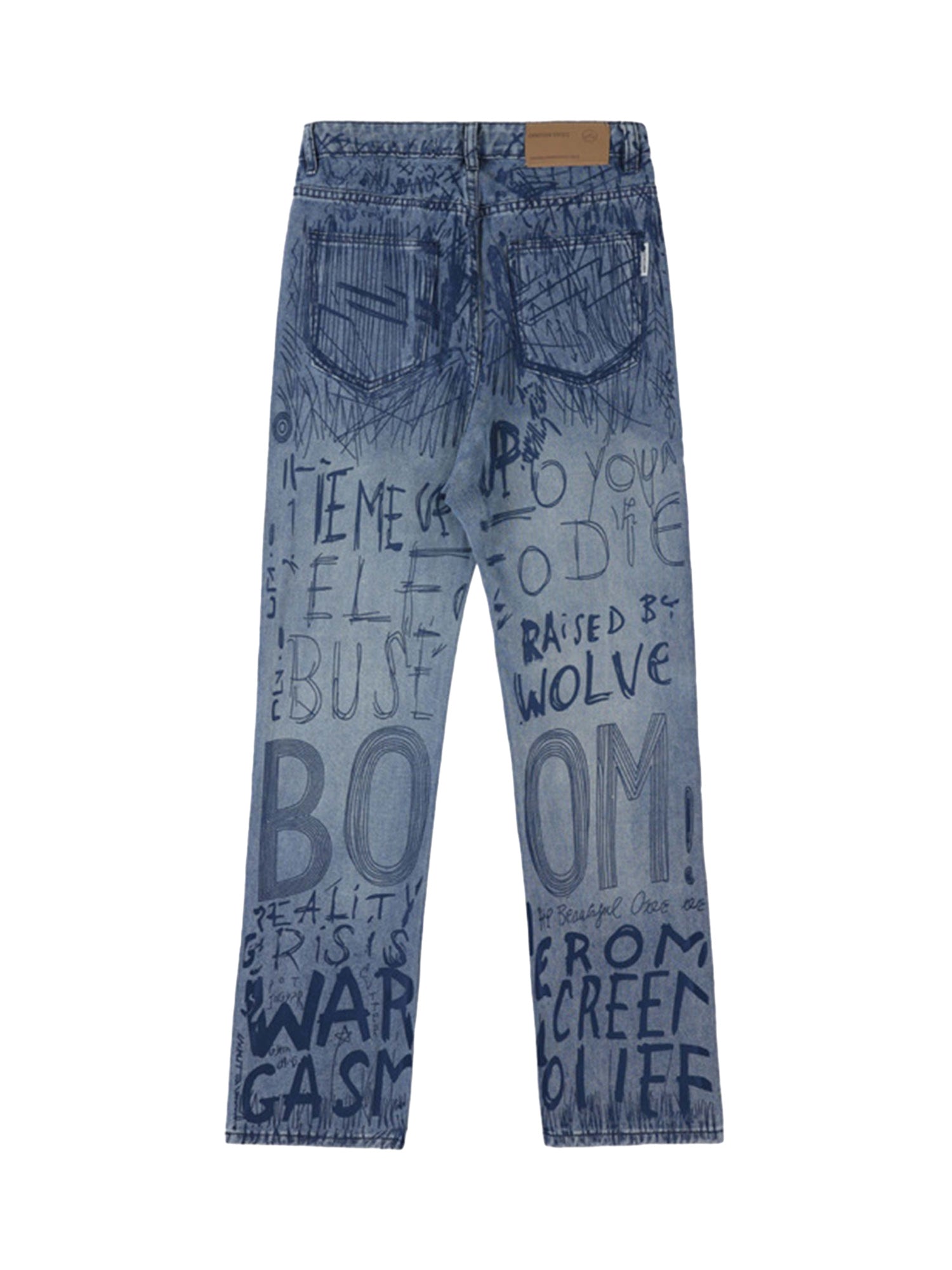 Sneakerhill Hip-hop Graffiti Alphabet Jeans - 1743 SP231006NO6U