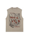 Sneakerhill American Retro Creative Printed Vest SP240625PD8I