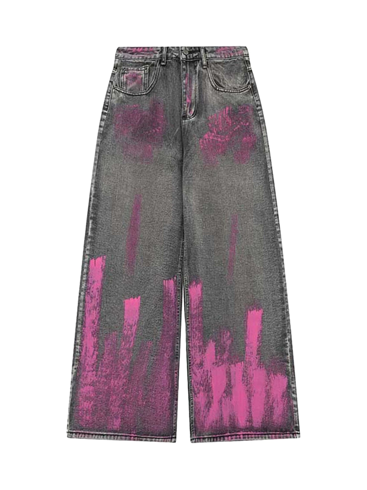 Sneakerhill Graffiti Distressed Washed Baggy Jeans - 1886 SP231020RG37