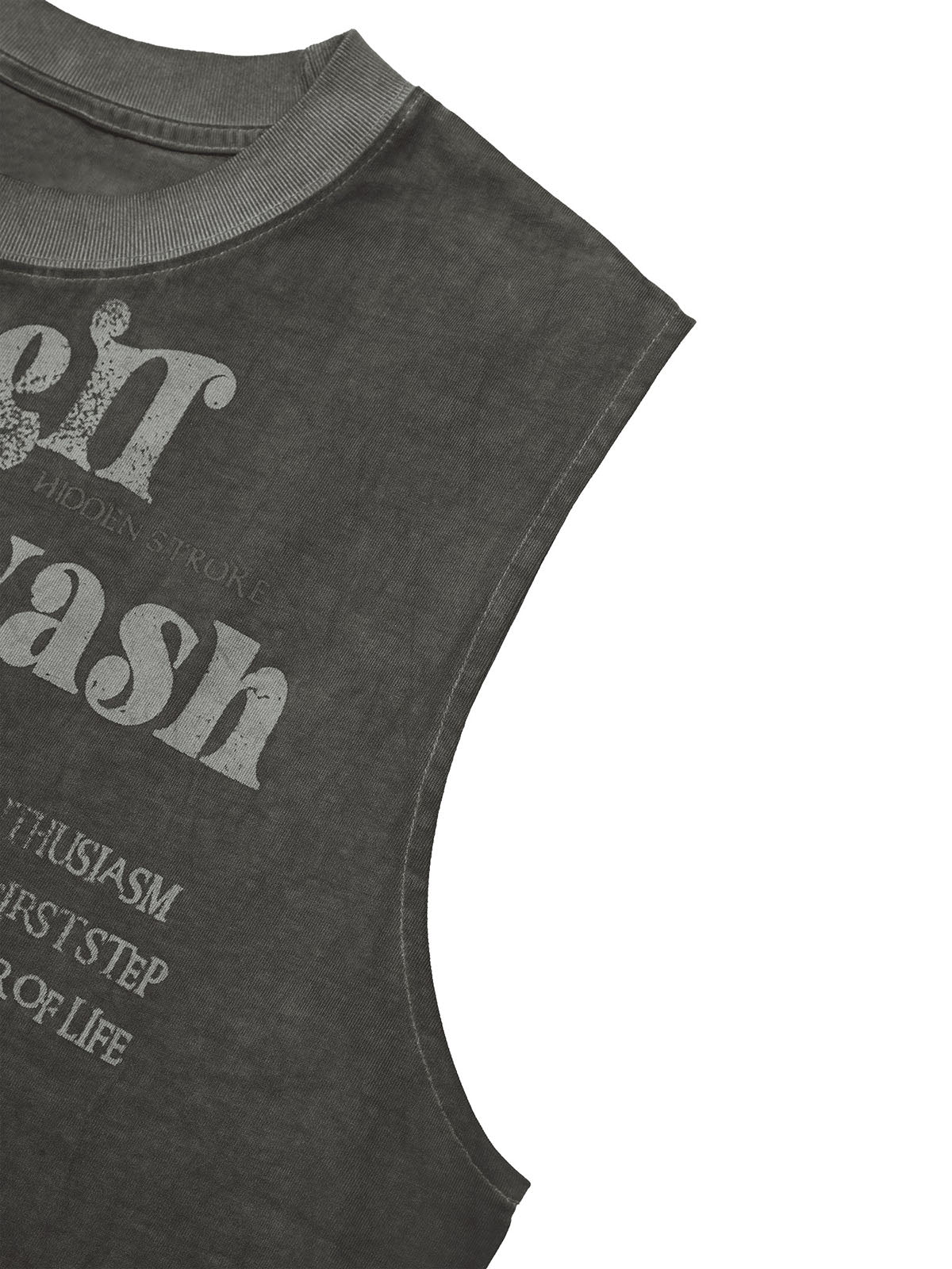 Sneakerhill Heavy Worker Washed And Broken Retro Font VEST SP240605VSRC