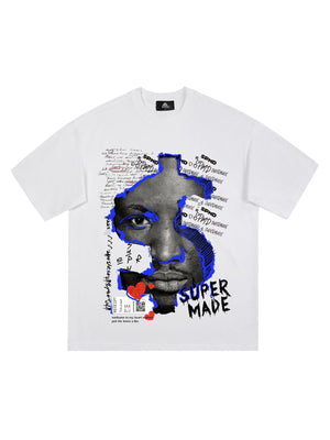 Sneakerhill US Dollar Face Graffiti Street Hip-Hop T-shirt - 2128 SP24080909NV