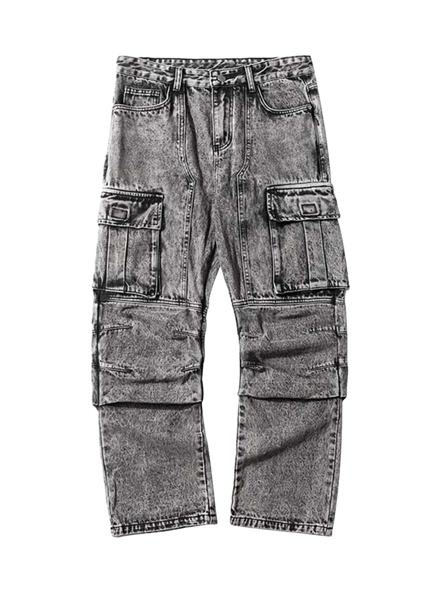 Sneakerhill Washed And Distressed Multi-pocket Jeans - 1698 SP230918L70U