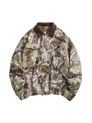 Sneakerhill American Retro Leaf Print Jacket - sneakerhillcom