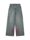 Sneakerhill American Retro Contrast Washed Jeans - sneakerhillcom