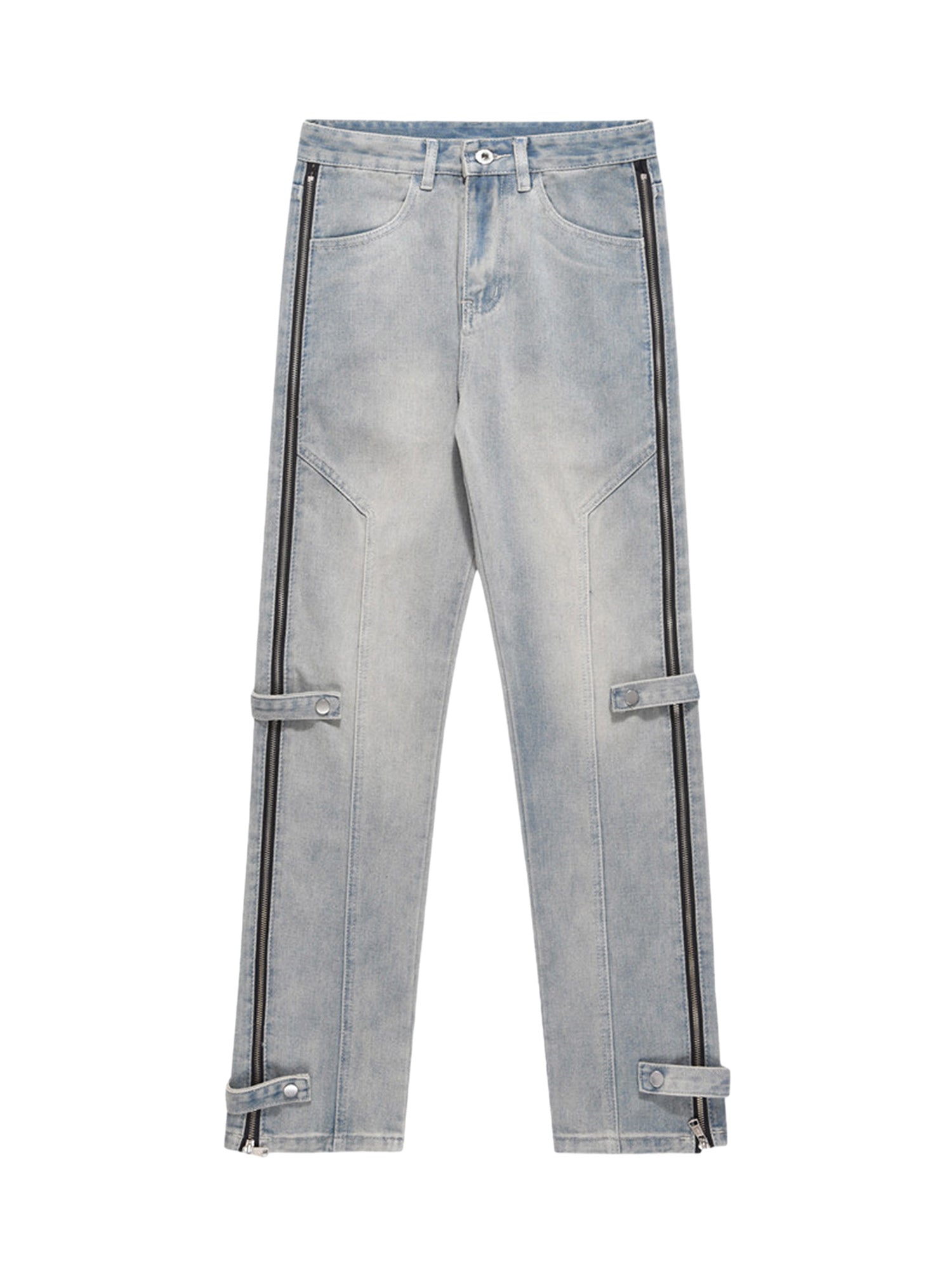 Sneakerhill High Street Hip-hop Zipper Straight Jeans SP2212198C4Y