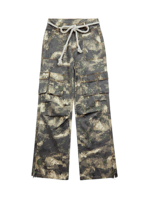 Sneakerhill Camo Baggy Wide Leg Pockets Cargo Pants - 2019 SP240302COO8