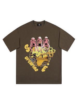 Sneakerhill Retro Skull Printed T-shirt SP240308E0JV