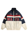 Sneakerhill Retro Letter Embroidery Color-Blocked Cotton Jacket - 1557 SP2212199K6V