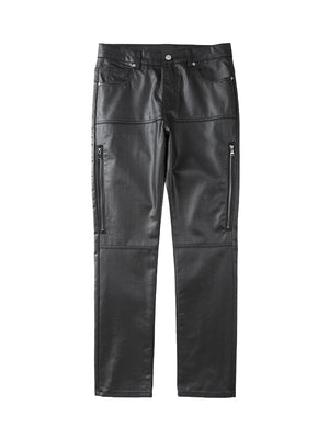 Sneakerhill Retro Zipper Pocket Slim Straight Pants